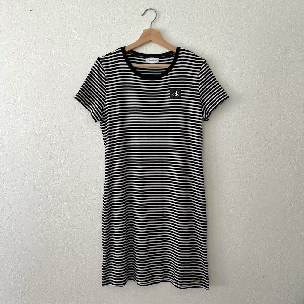 Calvin Klein Dress Womens Size L Black White…